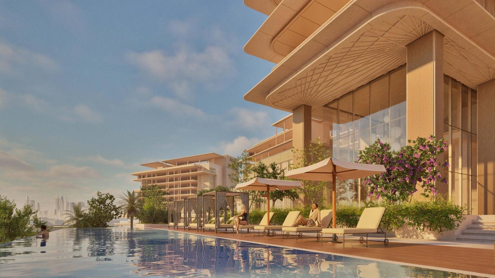 Waterfront pool beside the Rosewood Hotel