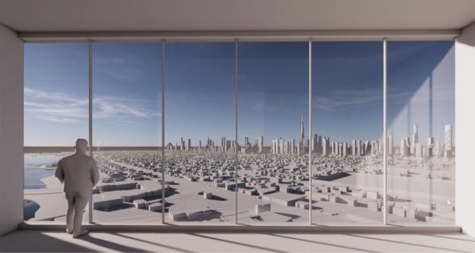 Beach and city view study from the residences